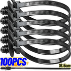 100/10pcs Nylon Self Locking Zip Tie Car Engine Bay Wiring Loom Retainer Clip Screw Mount Fastener Universal Car Wire Management