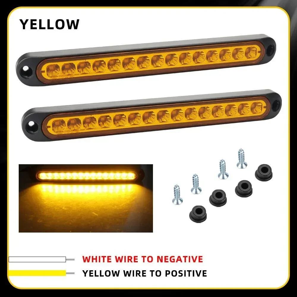 Universal 15 LED Trailer Light Bar 12-24V Brake Light with Sequential Flow Signal Turn Signal Lights for Truck Pickup Boat Amagi