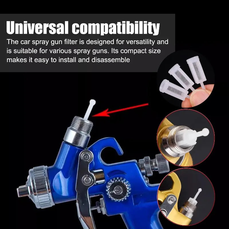 5-30PCS Car Paint Spray Gun Filter Anti Clogging Paint Feed Nozzle Replaceable Nylon Fine Mesh Filters for Automotive Detailing