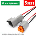 5 Sets Deutsch DT Connector with 15cm Wiring Harness DT06-2S/DT04-2P 2P 3P 4P 6P 8P 12P Waterproof Electrical Connector