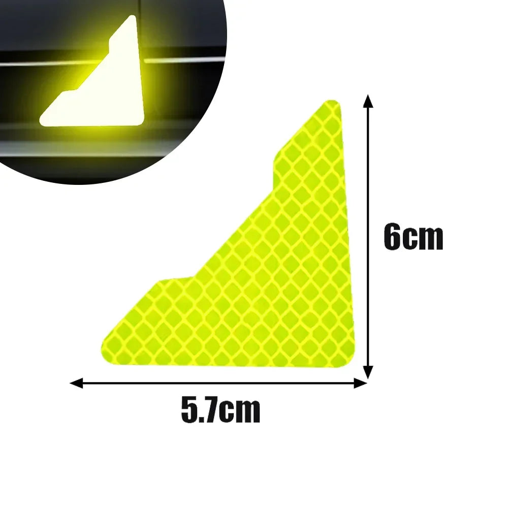Reflective Car Door Corner Protector Stickers High Visibility Night Glow Safety Warning Anti Collision Decals for Auto Bumper