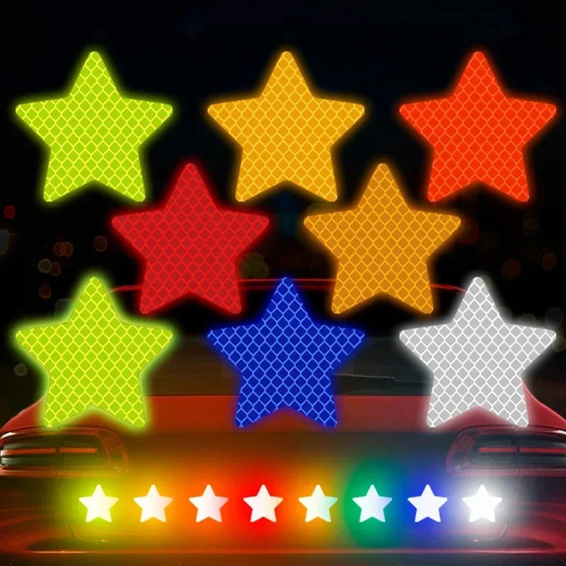 10pcs High Intensity Grade Reflective Safety Warning Tapes Stickers Self-Adhesive For Car Truck Motorcycle Bike Camper Helmet