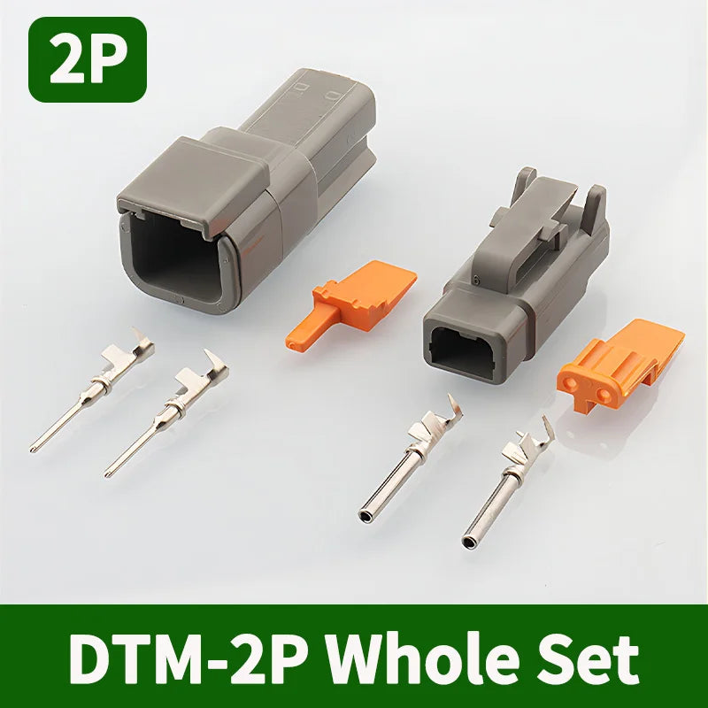 Deutsch DTM Series Sealed Connector Kit (DTM06 & DTM04) 1-10 Boxes - Automotive Waterproof Plug with Terminals & Pins for Truck