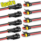 1-10Sets Automotive 2 Pin Way Wire Waterproof Electrical Connectors Suitable for Trucks Ship Jet Ski Scooter Car and Ship