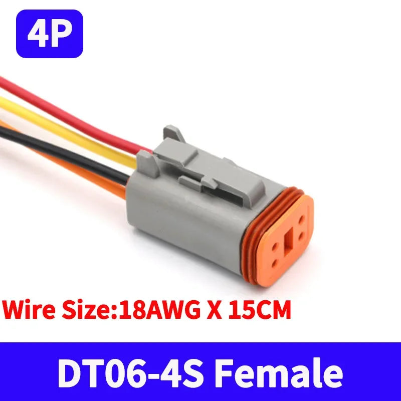 5/20/100 Sets Deutsch DT Connector With 15cm Wire Harness Waterproof Electrical Car Socket Plug DT06-2S DT04-2P 2/3/4/6/8/12P