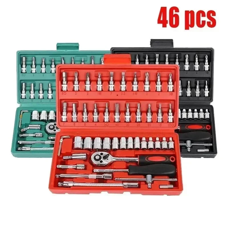 Repair Tool Set 46 Pieces/set Socket Set Automotive Repair Wrench Torque Wrench Combination Automotive Repair Tool Set Amagi