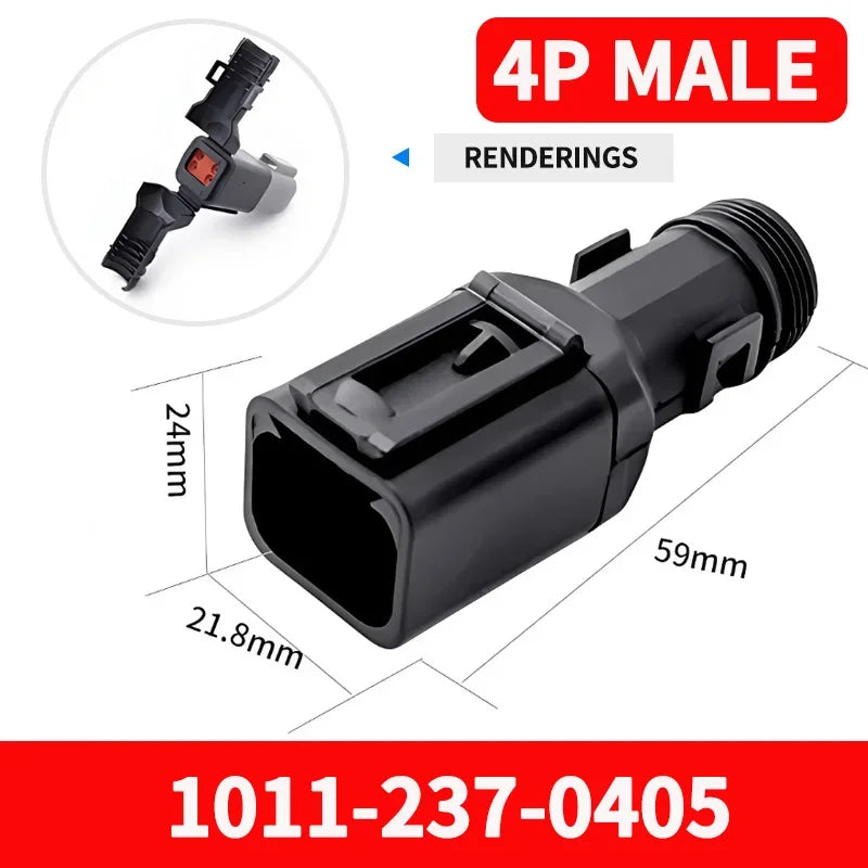 10/50 Sets 2-12P Male Female DT Connector Tail Clip Set with Corrugated Pipe Fixed Harness Clip,Protective Sheath 1011-235-0405