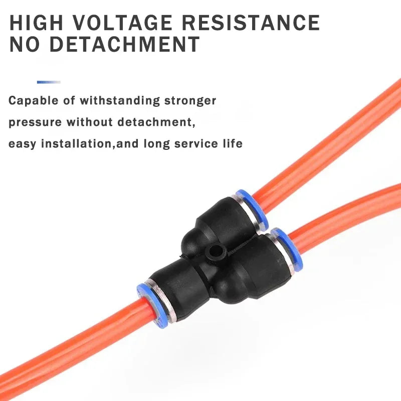 Pneumatic Push-to-Connect Fittings Kit 20/100/500PCS Y W Shaped Air Water Oil Hose Connectors for Nylon Polyurethane Tubing