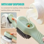 Shoe Brush Multifunction Cleaning Soft Automatic Liquid Shoe Brush Long Handle Clothes Soap Brush With Hook Clean Tool Amagi