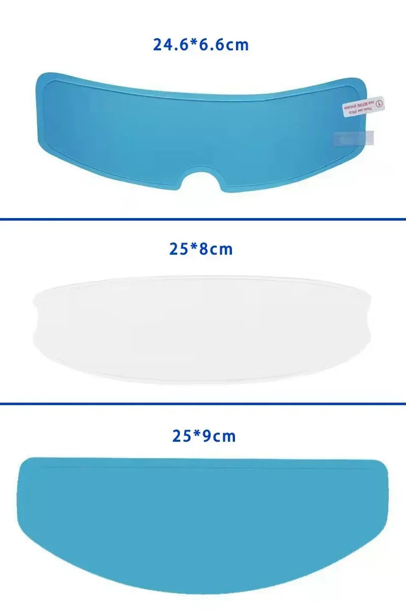 Crystal-Clear Helmet Anti-Fog Film–Nano Rain-Repellent Visor Shield for Day/Night Riding, Zero Distortion, Easy DIY Application