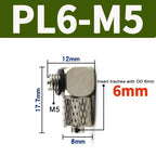 Mini Pneumatic Pipe Connector PC PL Screw Through Quick Fitting Fast Twist Joint ,Male Thread M3 M4 M5 M6 - Tube OD 3mm 4mm 6mm