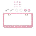 Bling Crystal License Plate Frame Luxury Car Frame Plate with Button Diamond Car License Plate Frame Cover for Women-2 Pack