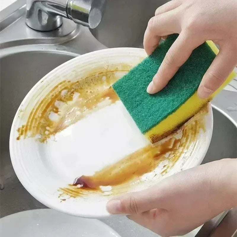 5-50PCS Double-sided Cleaning Sponges Magic Super Absorbent Pan Pot Dishwashing Scouring Pad Wipe Household Kitchen Clean Amagi