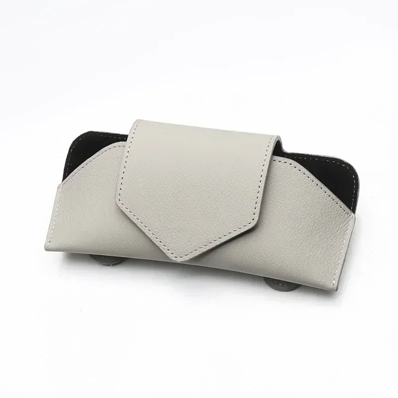 Car Glasses Storage Box Universal Sunshade Glasses Clip PU Soft Leather High-end Sunglasses Stand Car Accessories Storage amagi