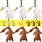 10/1PCS Cartoon Cute Anime Color-Changing Roast Duck Pendant Diy Kawaii Car Accessories Keychain Back Packaging Accessories Gift