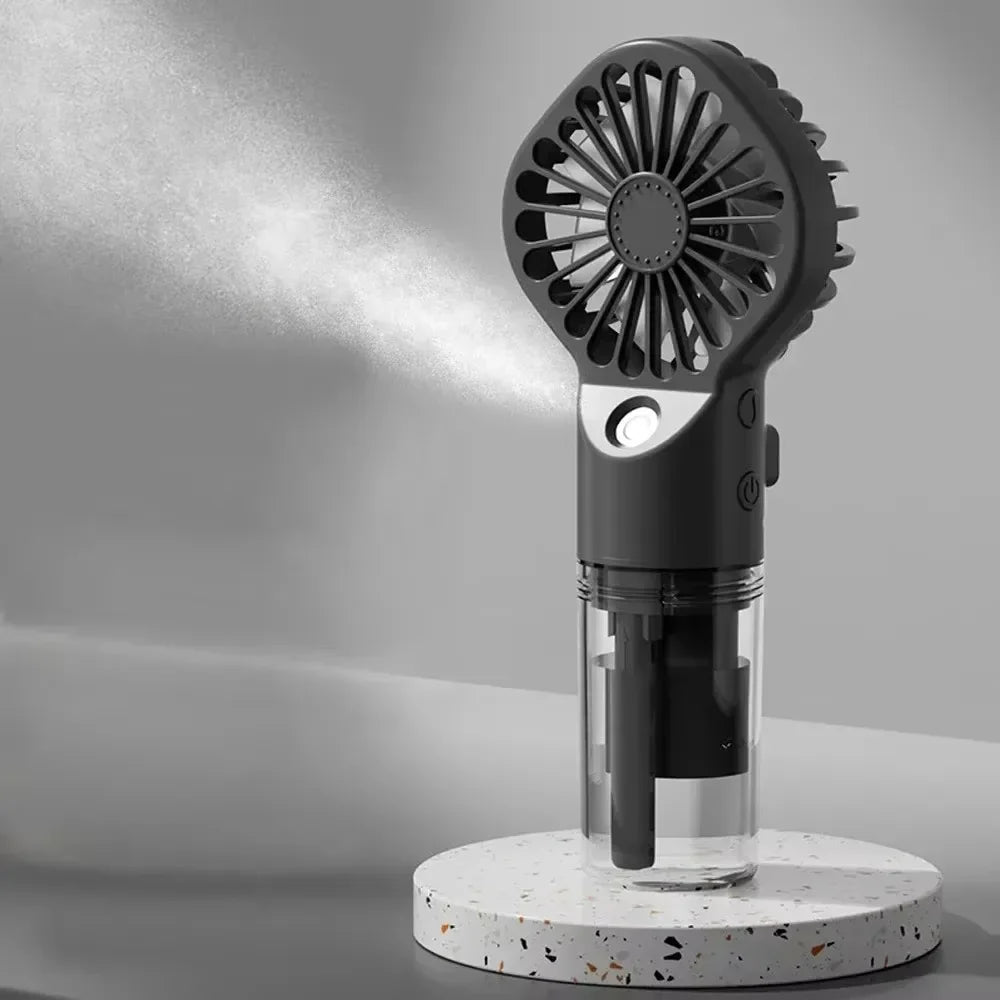 Portable Handheld Spray Fan Mini Humidifier Fan Powerful Wind USB Rechargeable Water Spray Mist Fan Outdoor Small Fan Amagi