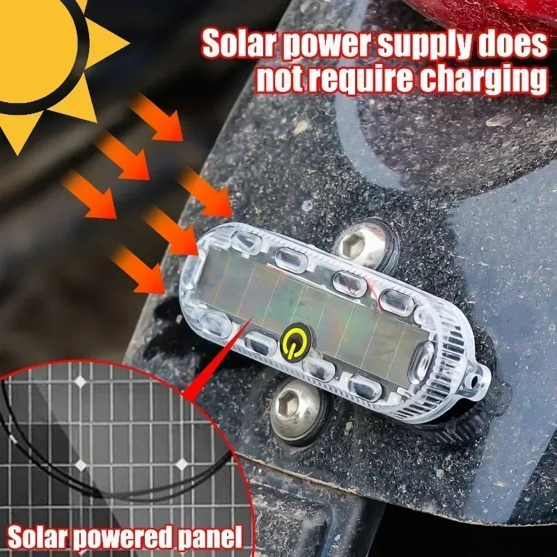 HL Motorcycle Car Light Solar Powered Simulated Dummy Alarm Wireless Warning Anti-Theft Caution Lamp LED Light Flashing Mode