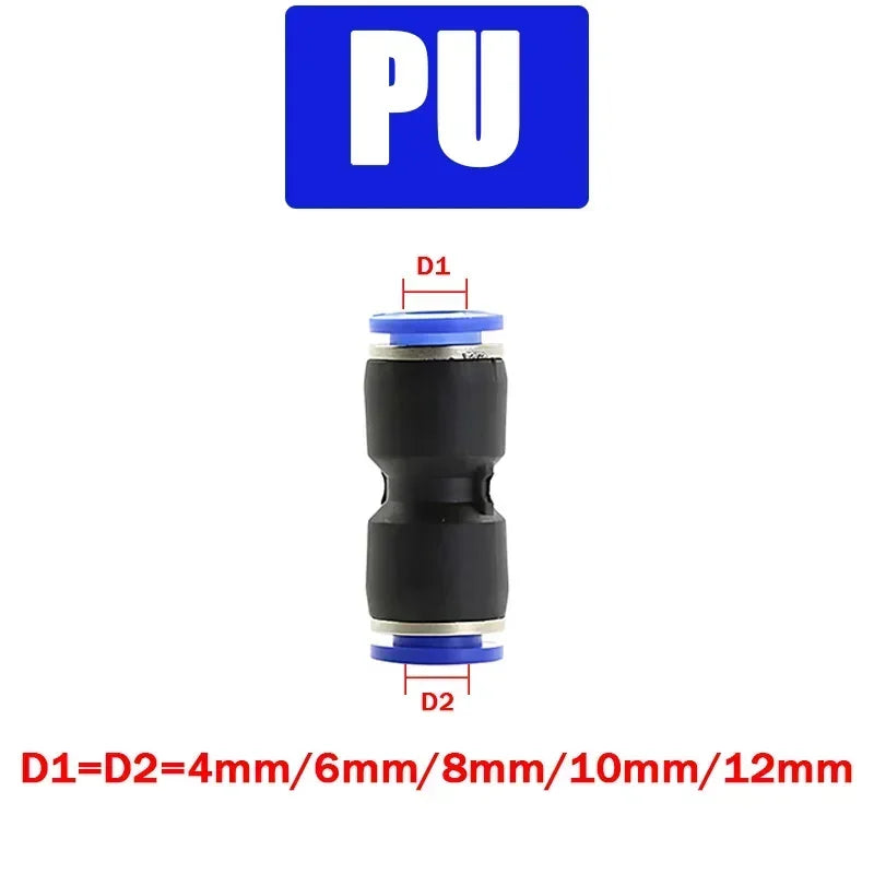 Pneumatic Fitting Tube Connector Fittings Air Quick Water Pipe Push In Hose Quick Couping OD 4mm 6mm 8mm 10mm 12mm Multiple type