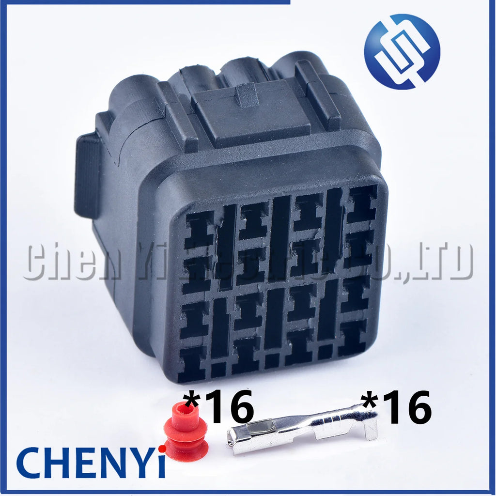 1 Set Black 16 Pin Auto Waterproof Electric Wire Cable Connector Male Or Female Socket Plug 6085-0510 6188-0353 6185-0510