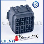 1 Set Black 16 Pin Auto Waterproof Electric Wire Cable Connector Male Or Female Socket Plug 6085-0510 6188-0353 6185-0510