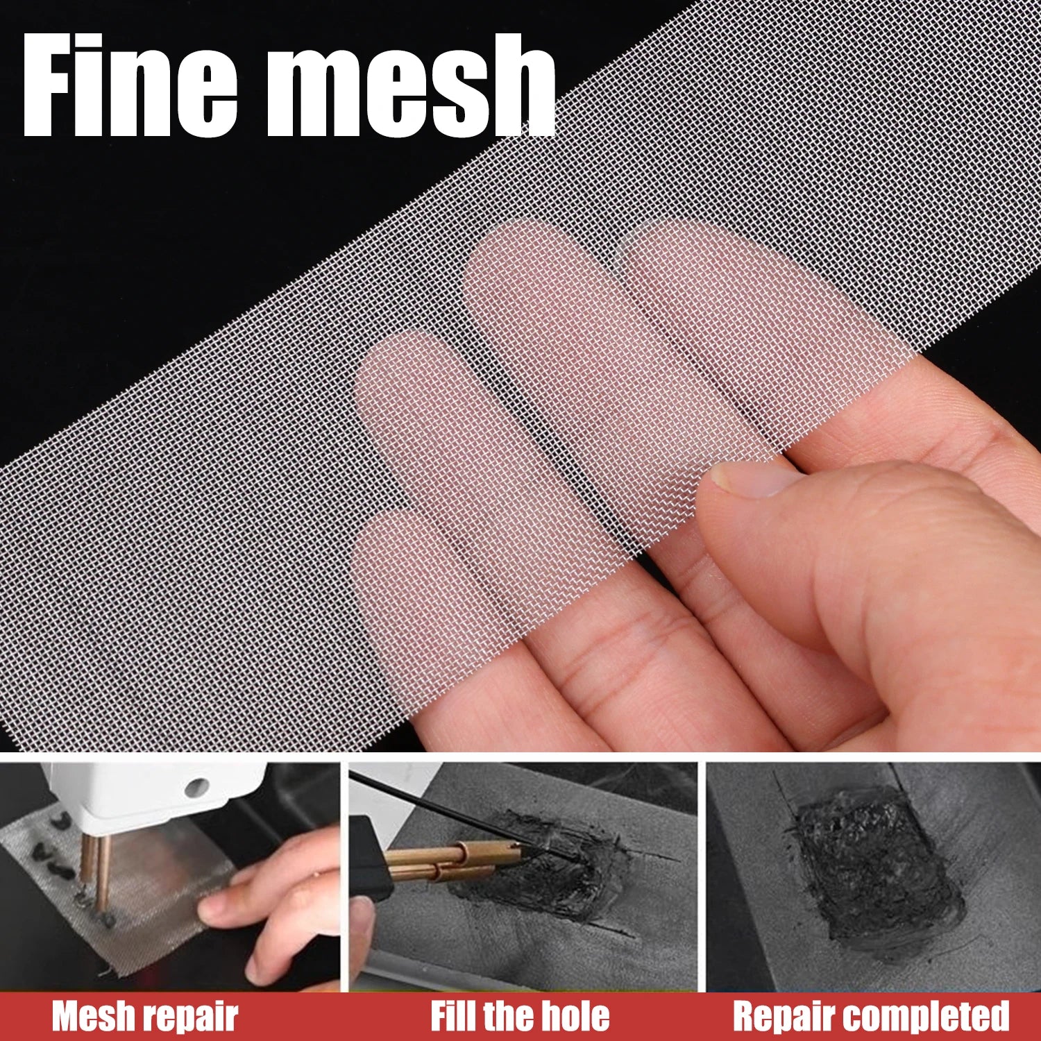 20/1pcs Car Bumper Stainless Steel Repair Net Plastic Crack Repair Mesh Net for Bumper Body Vents Welding Tools Car Accessories
