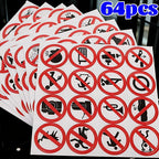 64Pcs Funny No Sign Car Sticker Pack Graffiti Vinyl Decal for JDM Moto Helmet Laptop Skateboard Waterproof Luggage Decor Bumper