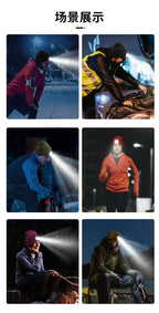 LED Lighted Beanie Hat USB Rechargeable Unisex Warm Winter Knitted Cap Headlamp Flashlight For Night Running Cycling Amagi