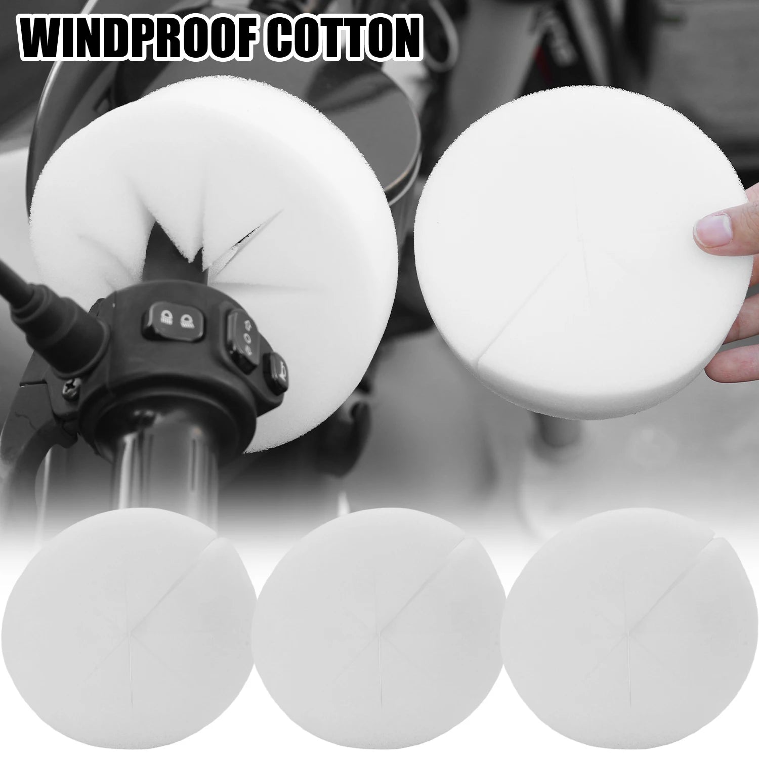 Wave Shaped Windproof Cotton Grip Winter Riding Thickened Fluffy Cotton Core Windproof Electric Motorcycle Handlebar Warm Pad