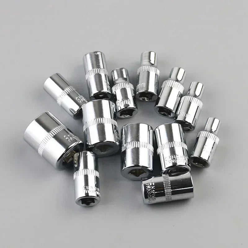 Motorcycle 46pcs 1/4 Inch Drive Socket Ratchet Wrench Set Complete Car Repair Kit for Auto and Bicycle Maintenance Tools amagi
