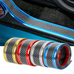 Car Stickers Anti Scratch Door Sill Protector Rubber Strip Carbon Fiber Threshold Protection Bumper Film Styling  Accessories