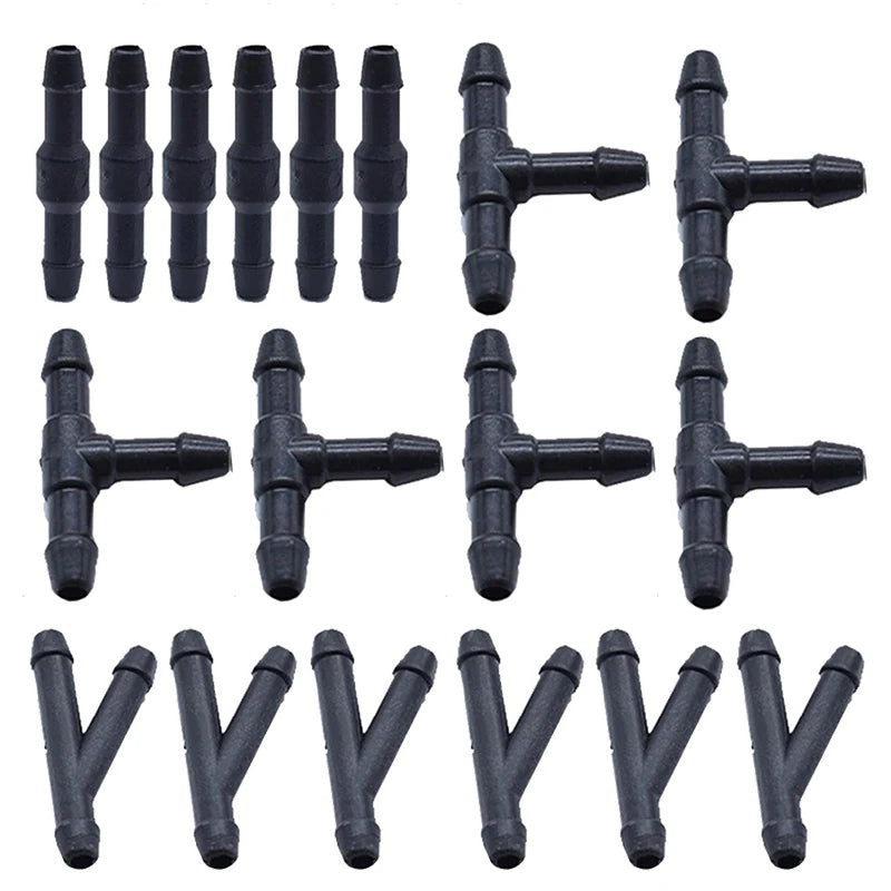 18pcs Car Wiper Spray Pipe Joint T Y I Shaped Windshield Washer Pipe Nozzle Wiper Cleaning Water Hose Tube Joint Car Accessories
