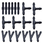 18pcs Car Wiper Spray Pipe Joint T Y I Shaped Windshield Washer Pipe Nozzle Wiper Cleaning Water Hose Tube Joint Car Accessories