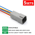 5 Sets Deutsch DT Connector with 15cm Wiring Harness DT06-2S/DT04-2P 2P 3P 4P 6P 8P 12P Waterproof Electrical Connector
