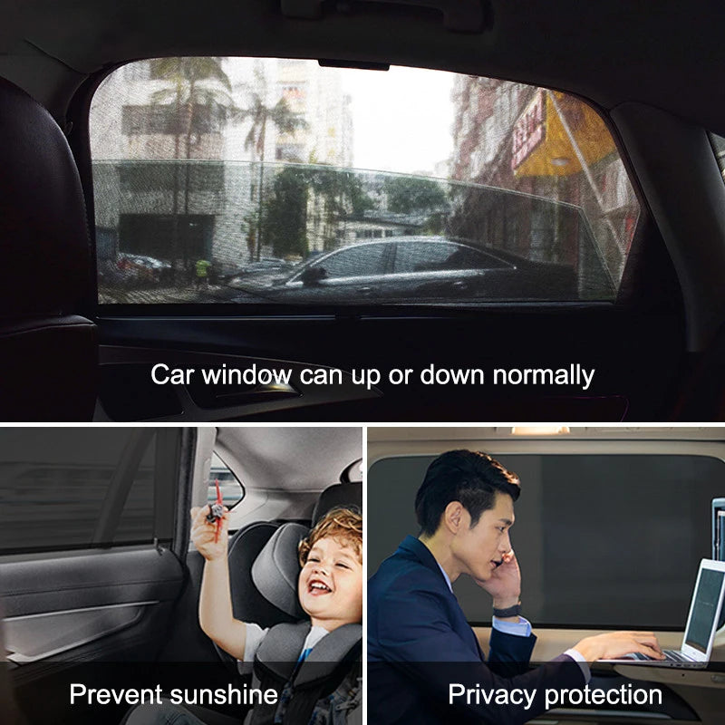 2pcs Car Styling Accessories Sun Shade Auto UV Protect Curtain Side Window Sunshade Mesh Sun Visor Protection Window Films Tools