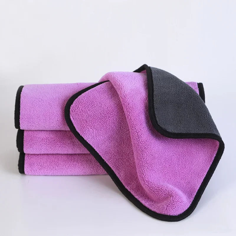 1-5 Pcs Microfiber Car Washing Towel Soft Quick Drying Windows Mirrors Wiping Rags Home Double Layer Cleaning Cloths Amagi