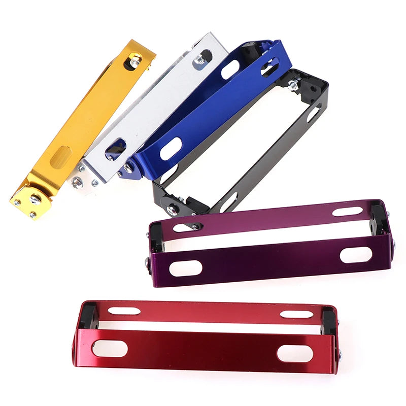 Universal Motorcycle Car License Plate Frame Aluminum Power Racing Auto Adjustable Angle Metal License Plate Holder Bracket