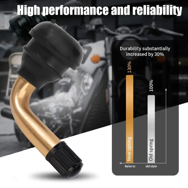 Motorcycle 45° Bent Type Valve Stem for Bike Tubeless Tire Rubber PVR Aluminum Alloy Anti-Corrosion Car Tire Repair Parts 2-4PCS