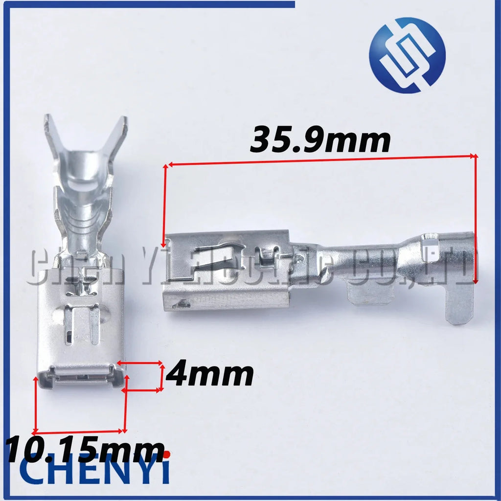 10 Pcs 6.3mm Composite Brass tin plating Wiring Terminal DJ6223-6.3C female Pin for Connector Plug Socket Fuse Box Wire Harness