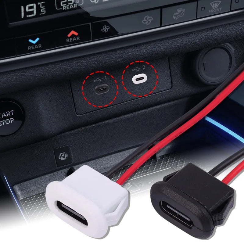 Type-C High Current Fast Charging Jack Port 3A Charger Plug Socket Connector Jack Female  USB-C with Card Buckle 2/4/10/20pcs