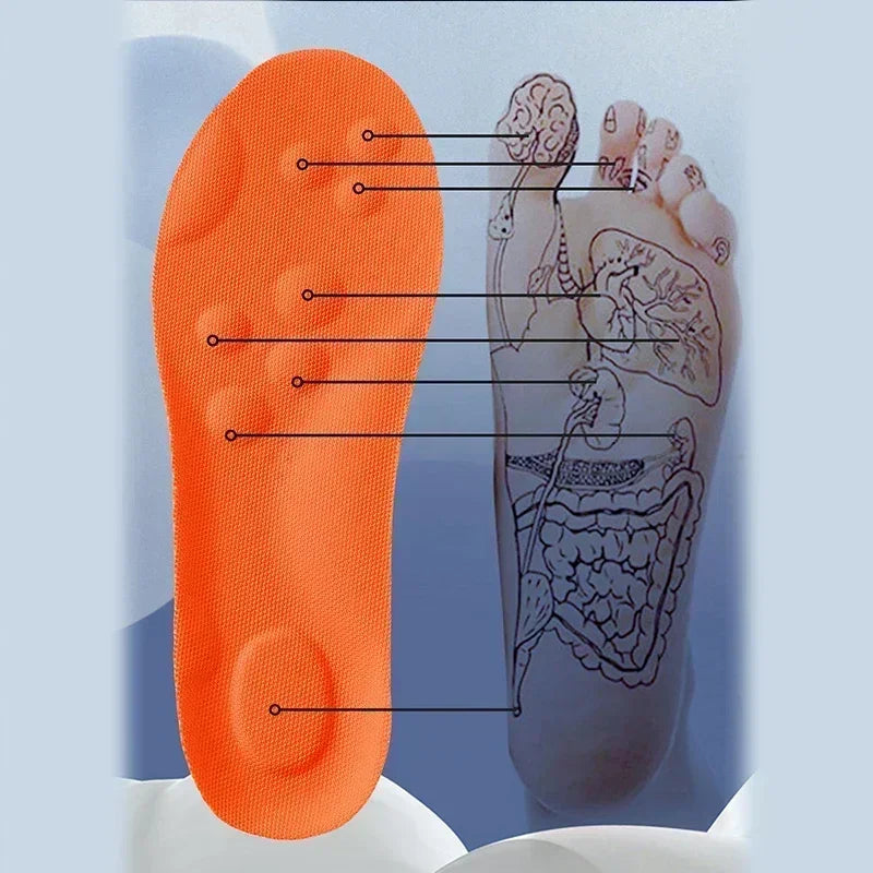 1/2 Pairs 4D Cloud Technologyt High Elasticity Sports Deodorant Insoles for Shoes PU Sole Breathe for Feet Men Running Insole