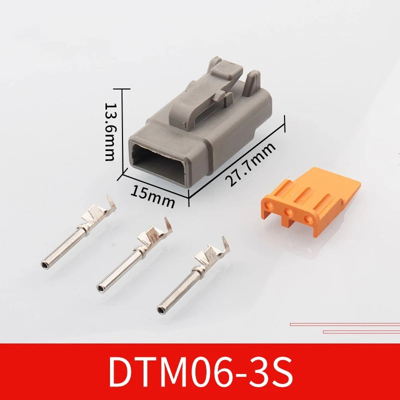 Automotive connector Dechi plug-in DTM06-2S male and female mating heavy truck wiring harness waterproof plug DTM04-2P