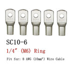 100pcs Copper Lug Ring Wire Connectors Cable Electric Crimp Terminal SC6-6 SC6-8 SC10-6 SC10-8 SC16-6 SC16-10 SC25-6 SC25-12