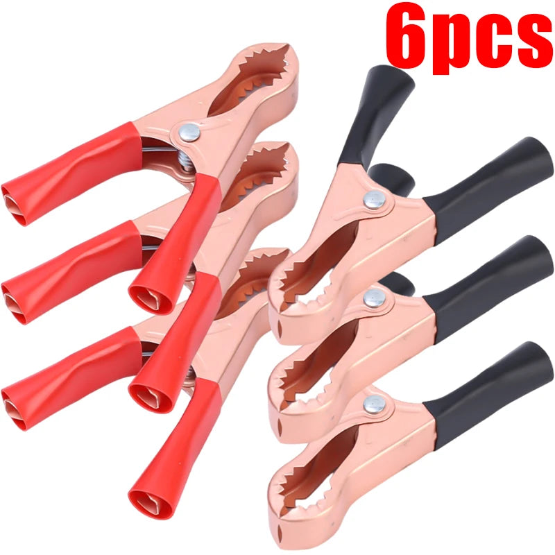 10/2pcs MINI Battery Clip Car Grounding Wire Crocodile Clip Power Clip Full Sheath Fish Clips 70MM Connectors Alligator Clips