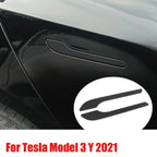 4pcs Set of Black Carbon Fiber Door Handle Covers for Tesla Model 3 & Y - Scratch-Resistant  Tape Polished Finish Amagi
