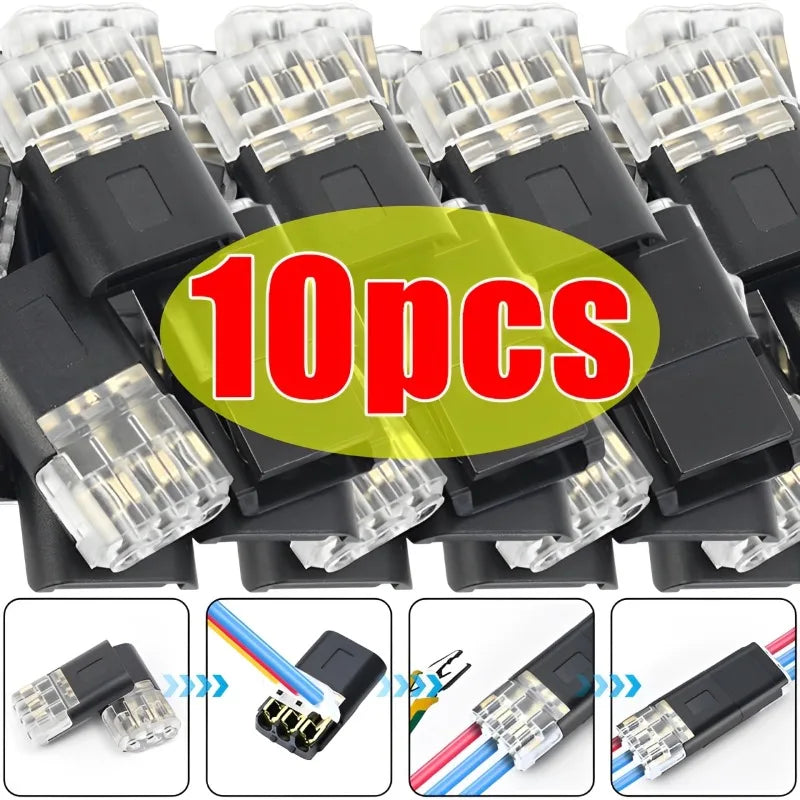 10/1pcs New Electrical Connector 3-Wire Interchangeable Quick Wire Connector Automotive Wire Cable Ribbon Terminal Connector