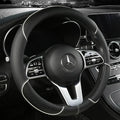 38 Cm/15 Inches Universal Car Faux Leather Steering Wheel Cover Sweat-absorbent And Breathable Handle Interior Upgrade New Amagi