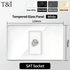 118x75mm Tempered Glass US-Thai Socket: Dual USB-C Ports & 2 AC Outlets for 110V, Scratch-Resistant Panel