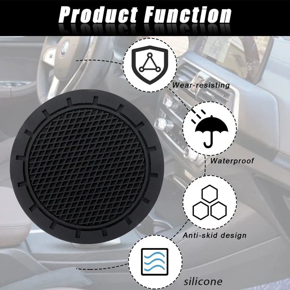 Car Cup Holder Anti-Slip Insert Coaster Mat Auto Cup Holder Soft Rubber Anti-skid Drink Cup Bottle Mat Car Interior Accessories