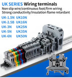 Premium Brass UK Screw Clamp Connector for Wiring, DIN Rail - Mounted,UK1.5N, 2.5B, 3N, 5N, 6N, 10N, 16N, 25N, 35N, 50N