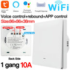 Tuya ZigBee Smart Light Switch No Neutral Wire No Capacitor Needed,1/2/3 Gang Wall Touch Interrupter Work with Alexa Google Home